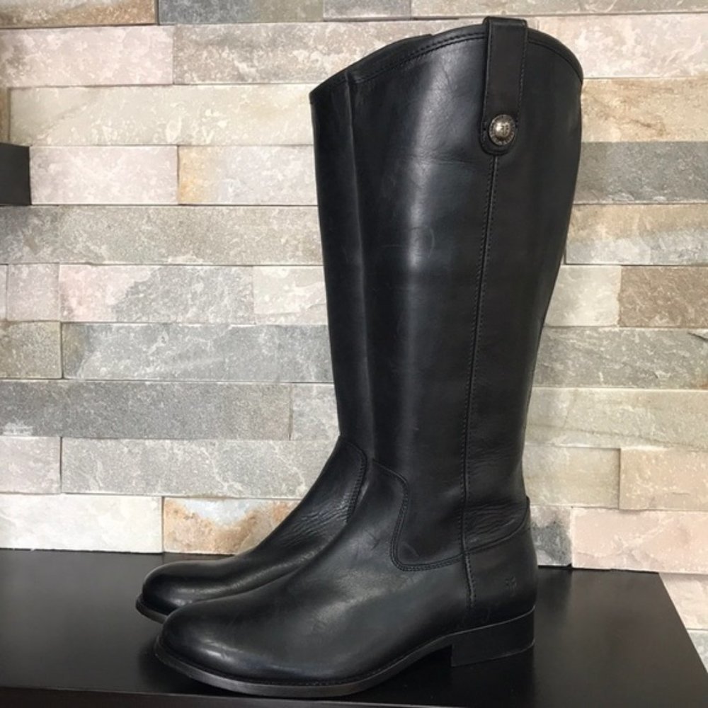Frye Melissa Knee-high Zip Riding Moto Leather - Picture 2 of 16